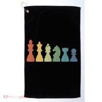 Funny Chess Pieces Board Game Lover Player Themed Chess Gift Golf Towel thumb 0