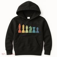 Funny Chess Pieces Board Game Lover Player Themed Chess Gift Kids Hoodie thumb 0