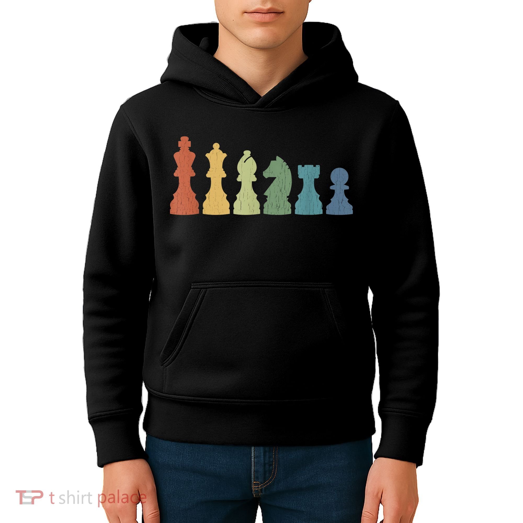 Funny Chess Pieces Board Game Lover Player Themed Chess Gift Kids Hoodie