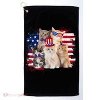 Funny Cat Patriotic USA Cat Lovers Cat Moms 4th July Golf Towel thumb 0