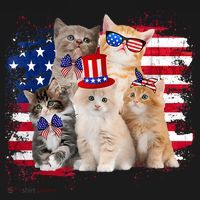 Funny Cat Patriotic USA Cat Lovers Cat Moms 4th July Visor thumb 3