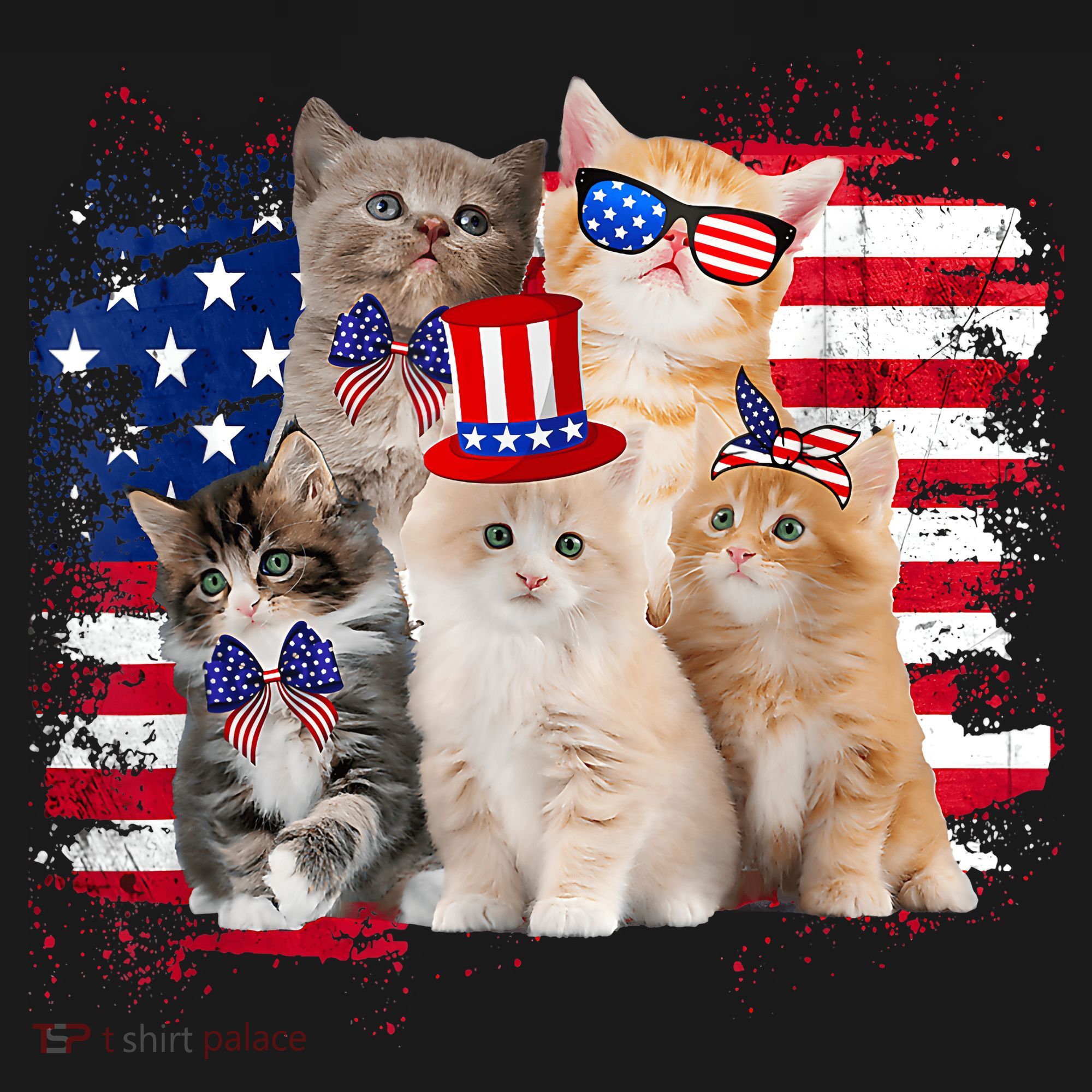 Funny Cat Patriotic USA Cat Lovers Cat Moms 4th July Visor