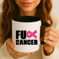 FU Cancer Pink Ribbon Breast Cancer Awareness Coffee Mug thumb 3