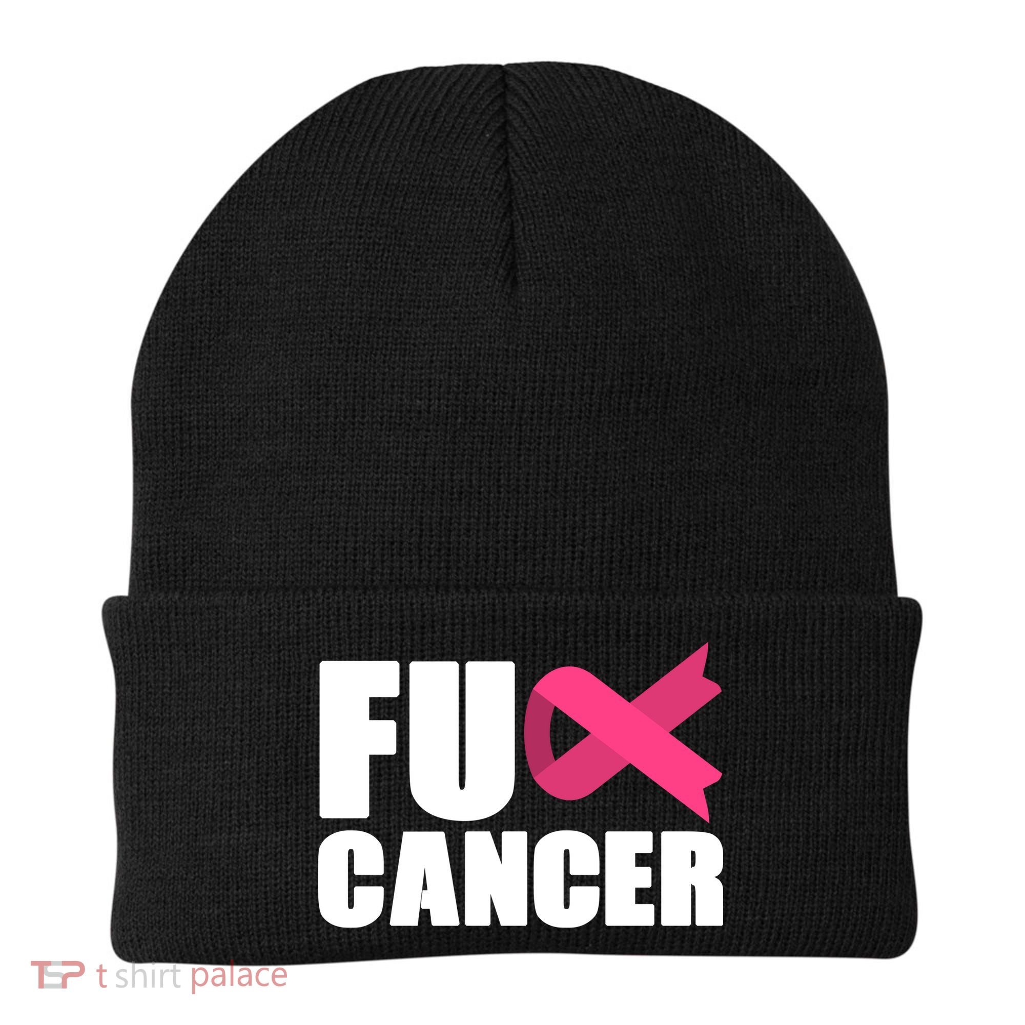 FU Cancer Pink Ribbon Breast Cancer Awareness Beanie