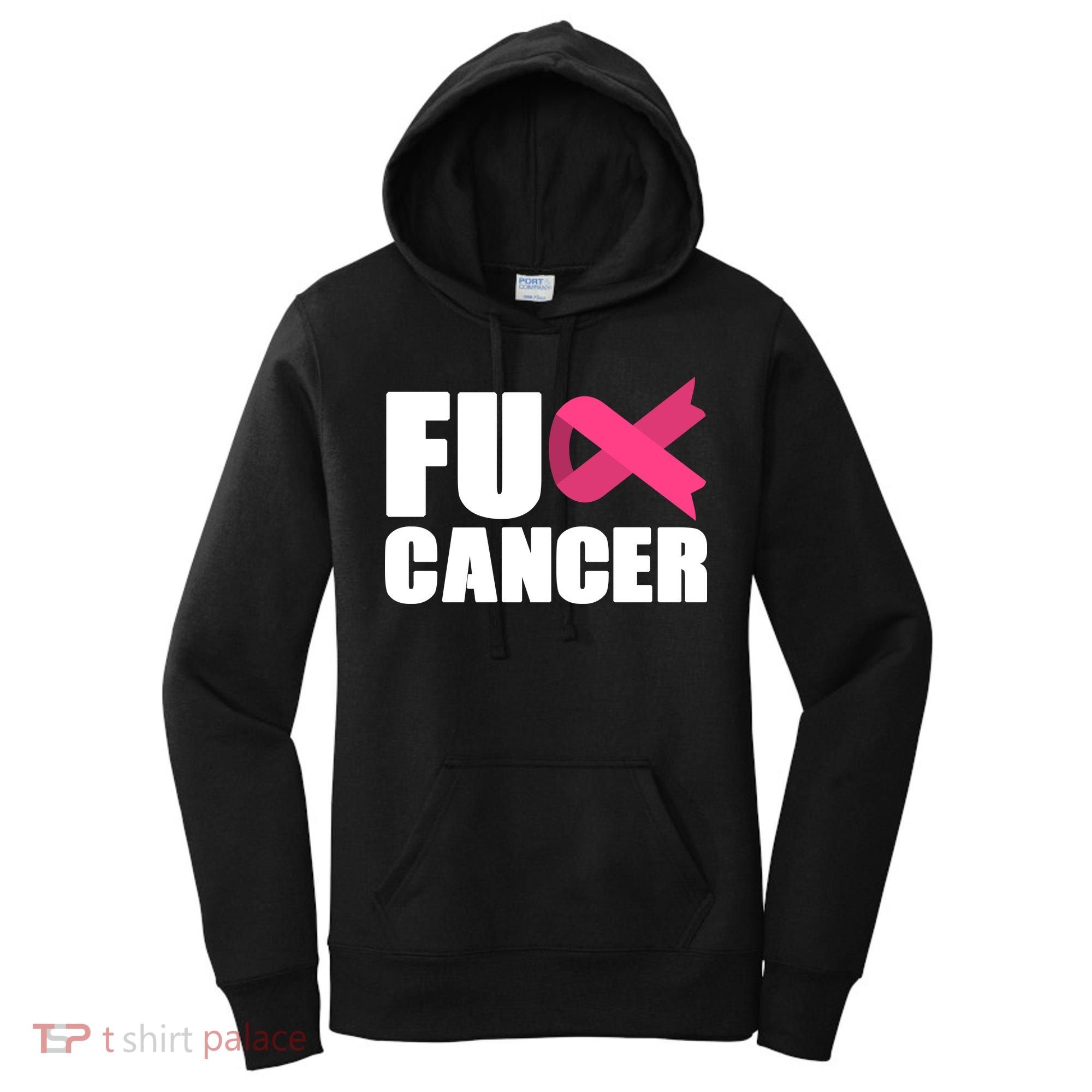 FU Cancer Pink Ribbon Breast Cancer Awareness Women's Hoodie