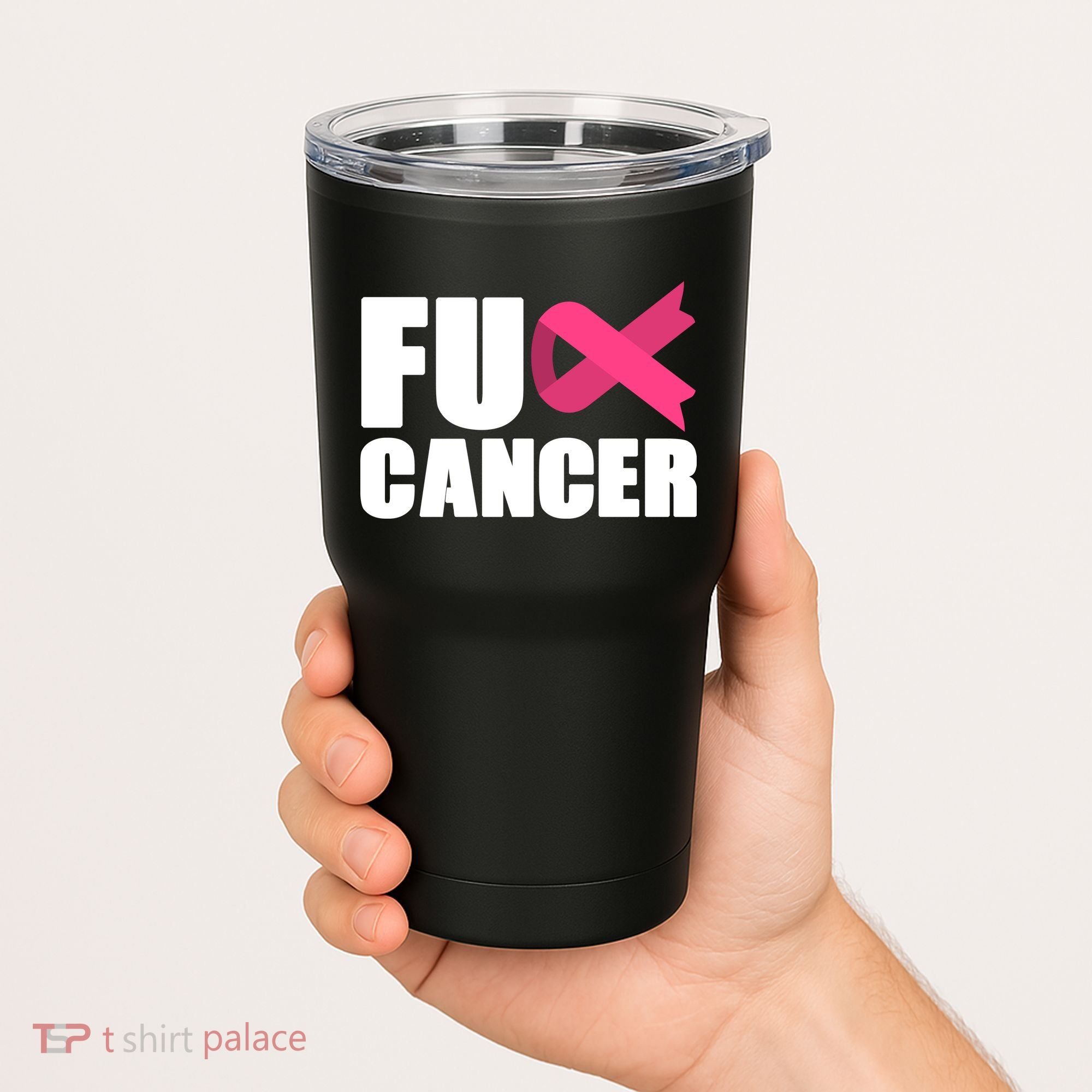 FU Cancer Pink Ribbon Breast Cancer Awareness Tumbler