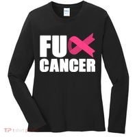FU Cancer Pink Ribbon Breast Cancer Awareness Women's Long Sleeve Shirt thumb 0