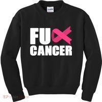 FU Cancer Pink Ribbon Breast Cancer Awareness Kids Sweatshirt thumb 0