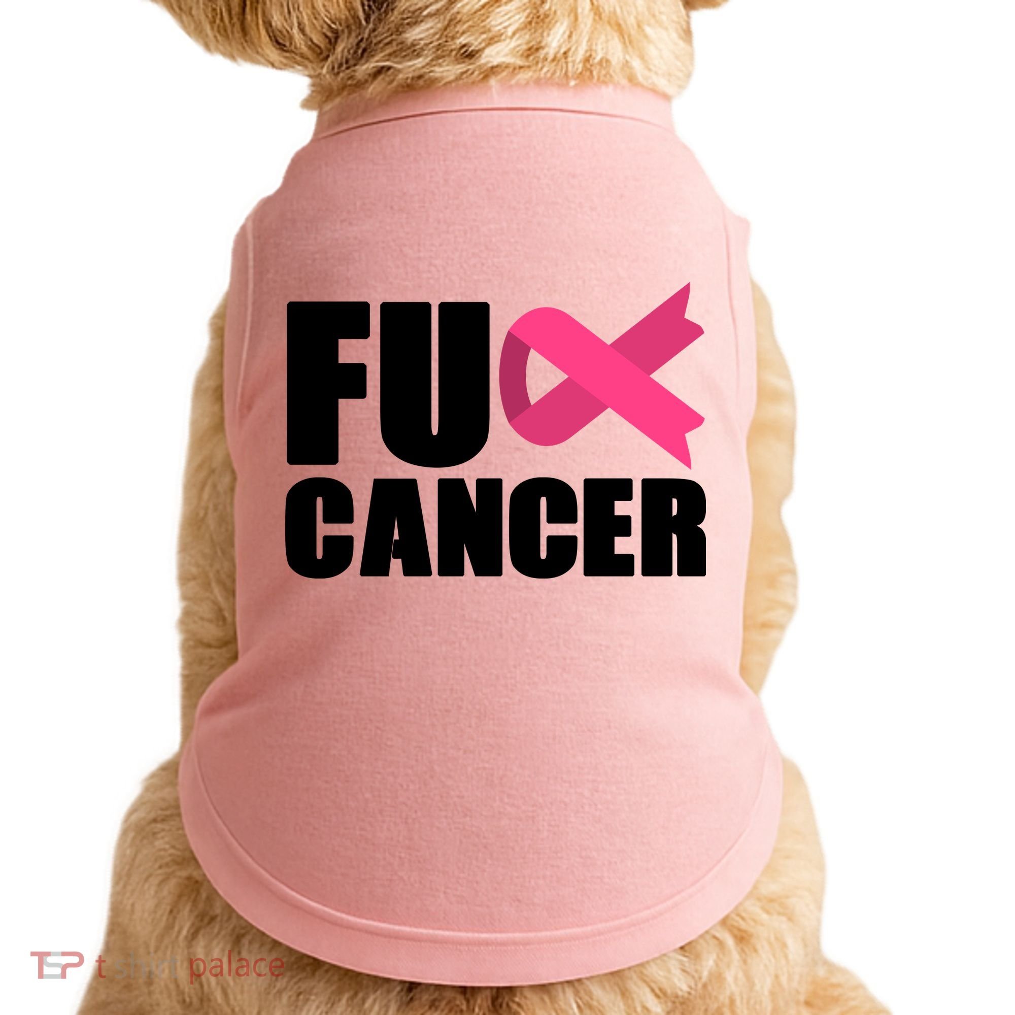 FU Cancer Pink Ribbon Breast Cancer Awareness Doggie Tank