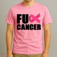 FU Cancer Pink Ribbon Breast Cancer Awareness T-Shirt thumb 3