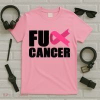 FU Cancer Pink Ribbon Breast Cancer Awareness T-Shirt thumb 5