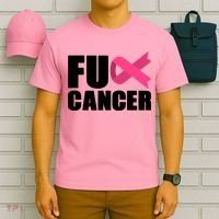 FU Cancer Pink Ribbon Breast Cancer Awareness T-Shirt thumb 6