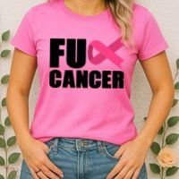 FU Cancer Pink Ribbon Breast Cancer Awareness Women's T-Shirt thumb 2