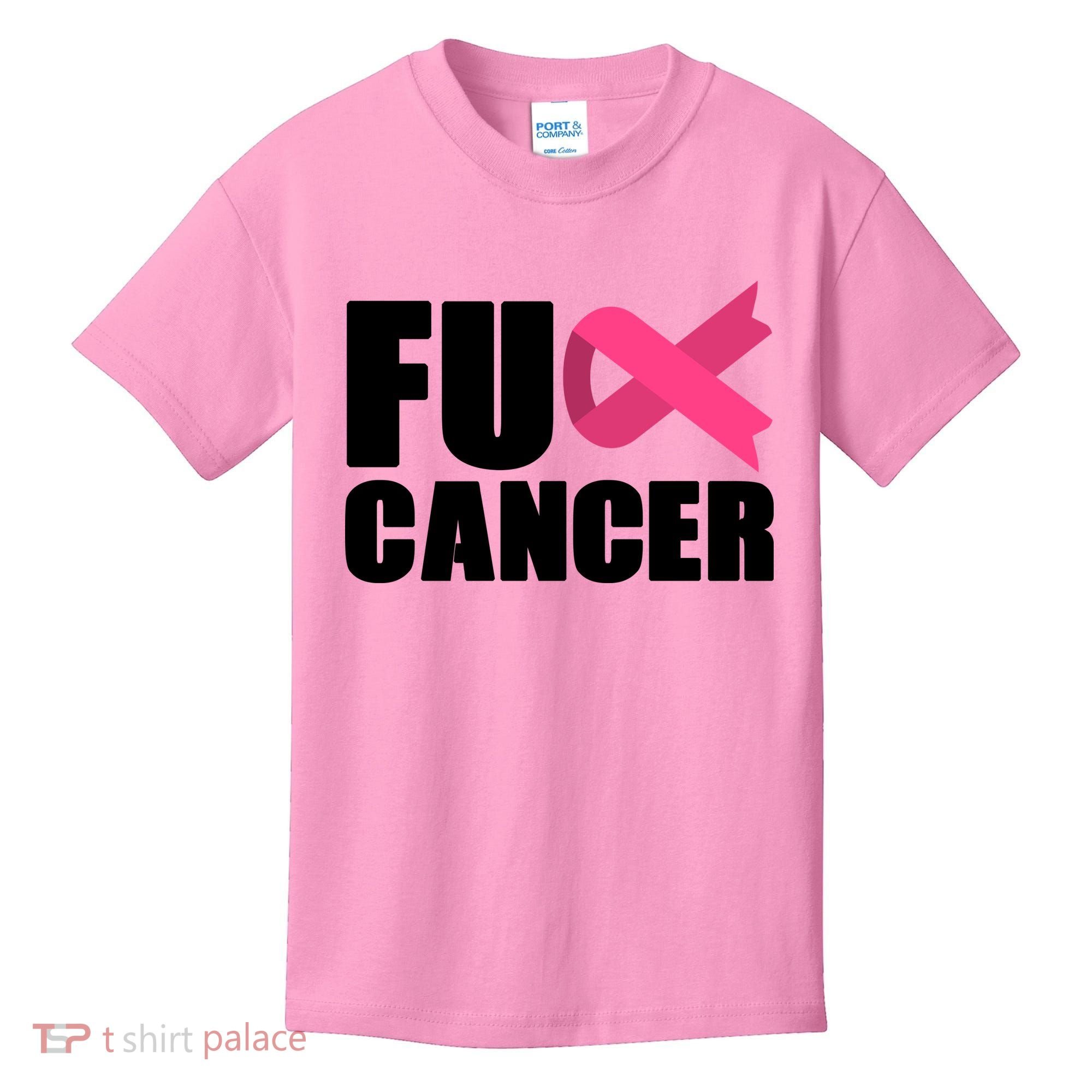 FU Cancer Pink Ribbon Breast Cancer Awareness Kids T-Shirt