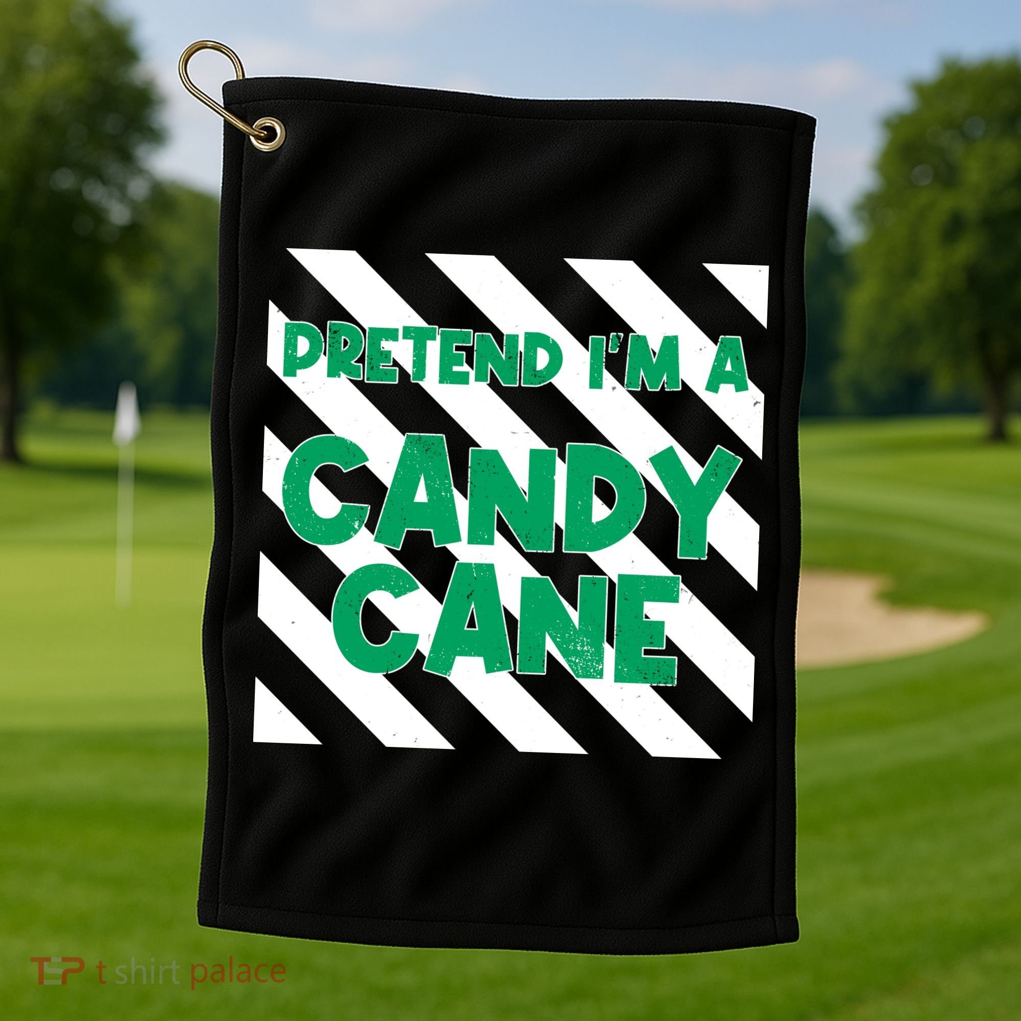 Funny Christmas Pretend Im A Candy Cane Golf Towel