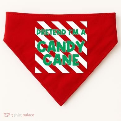 Funny Christmas Pretend Im A Candy Cane USA-Made Doggie Bandana