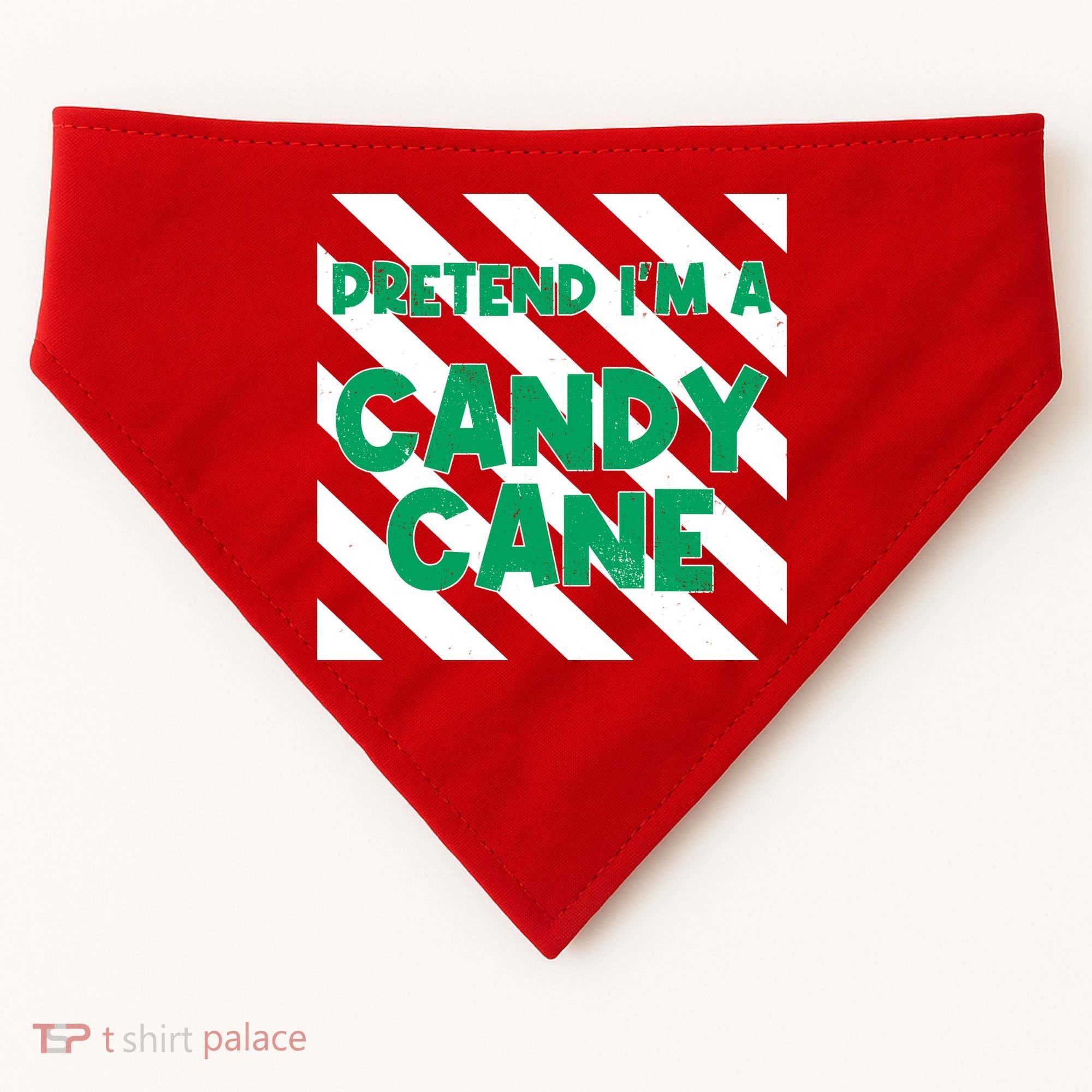 Funny Christmas Pretend Im A Candy Cane USA-Made Doggie Bandana