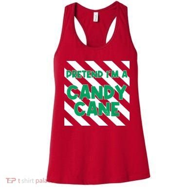 Funny Christmas Pretend Im A Candy Cane Women's Tank Top