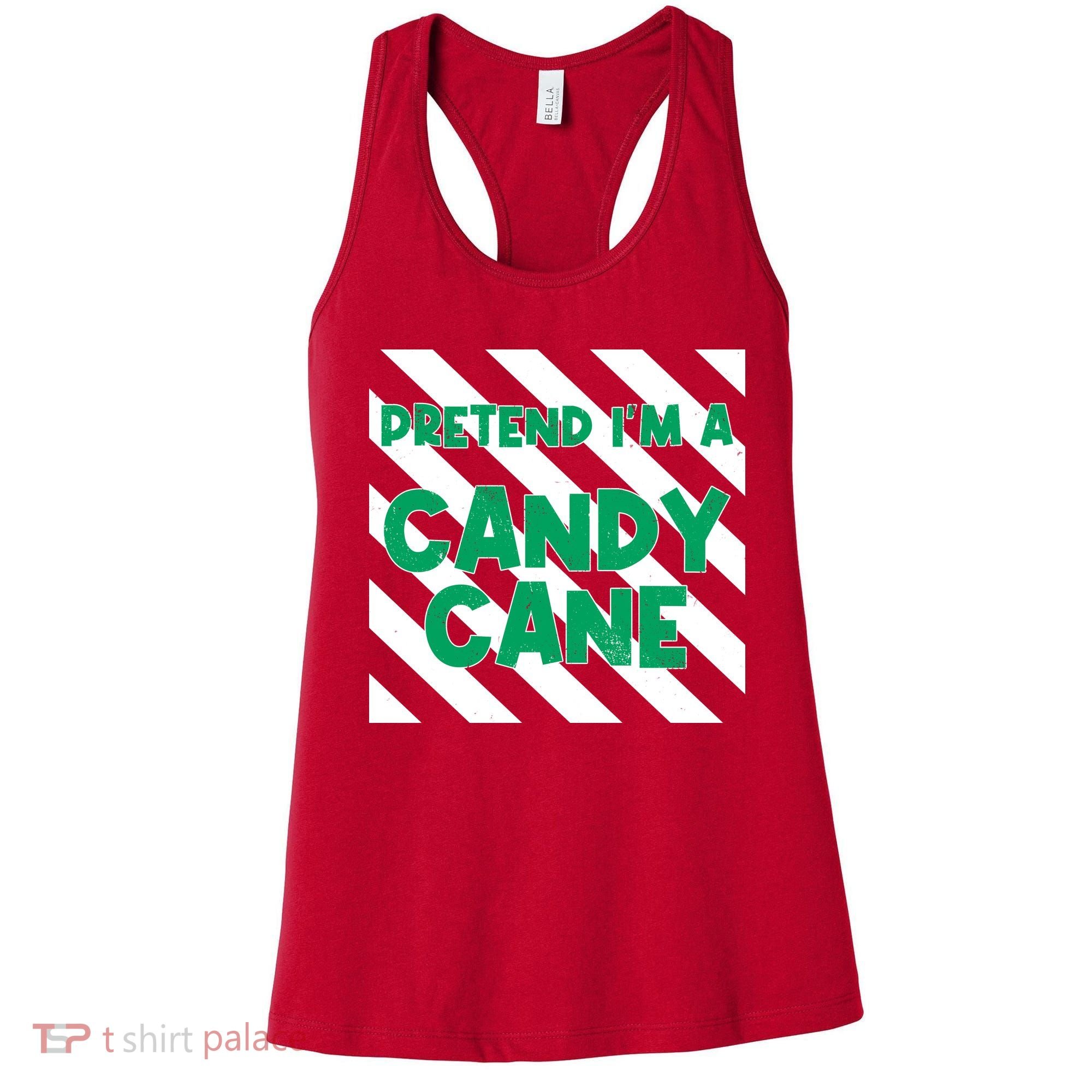 Funny Christmas Pretend Im A Candy Cane Women's Tank Top