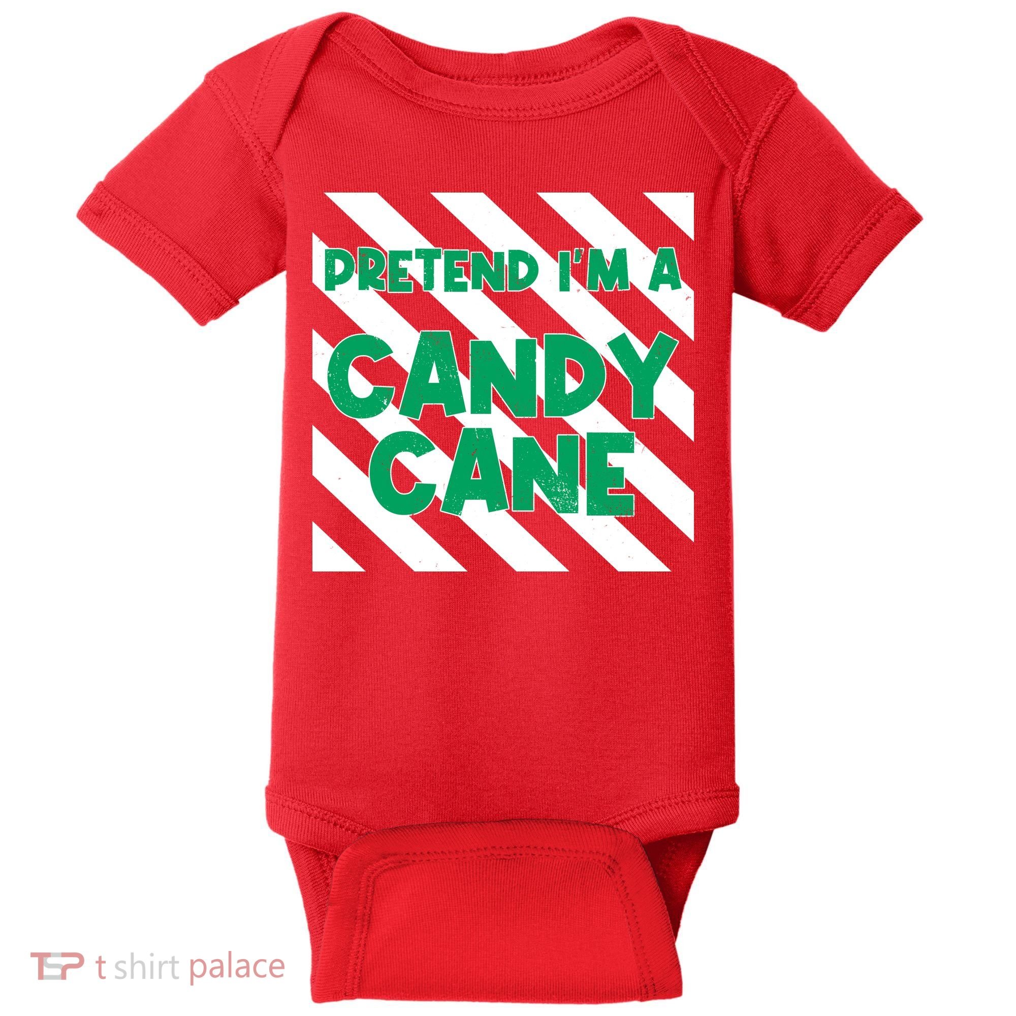 Funny Christmas Pretend Im A Candy Cane Baby Bodysuit