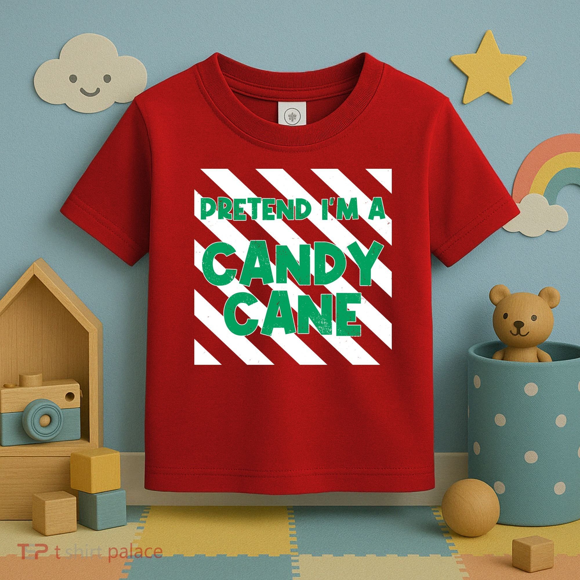 Funny Christmas Pretend Im A Candy Cane Toddler T-Shirt