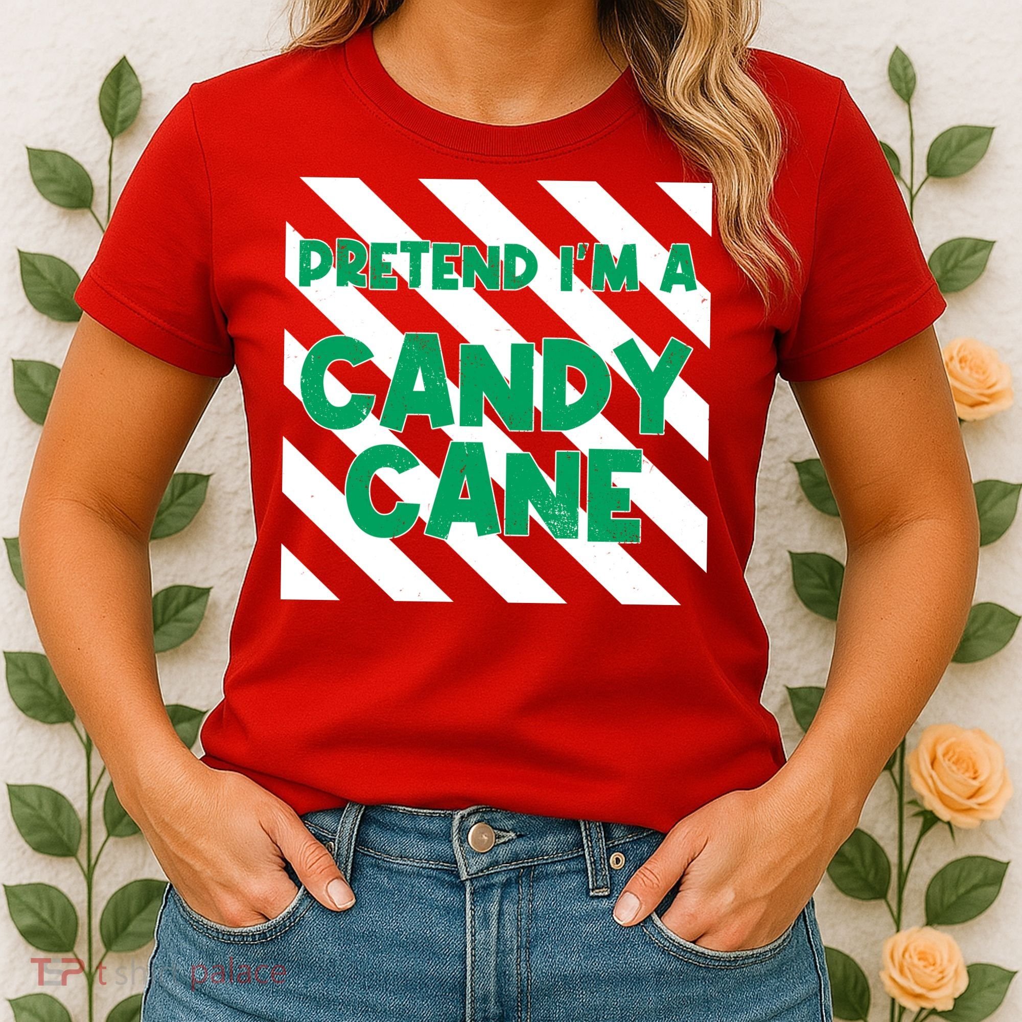 Funny Christmas Pretend Im A Candy Cane Women's T-Shirt