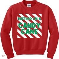Funny Christmas Pretend Im A Candy Cane Kids Sweatshirt thumb 0