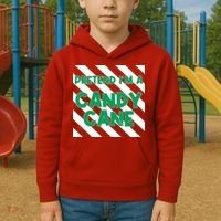 Funny Christmas Pretend Im A Candy Cane Kids Hoodie thumb 2