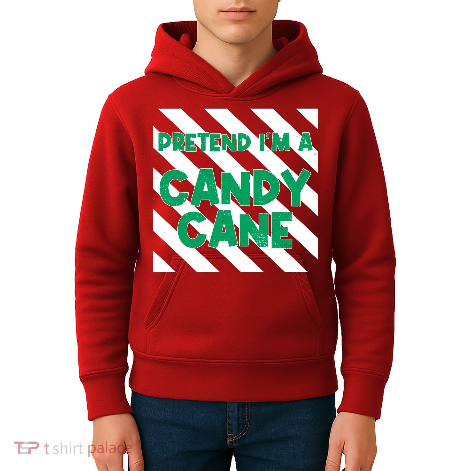 Funny Christmas Pretend Im A Candy Cane Kids Hoodie