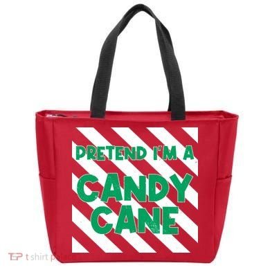 Funny Christmas Pretend Im A Candy Cane Tote Bag