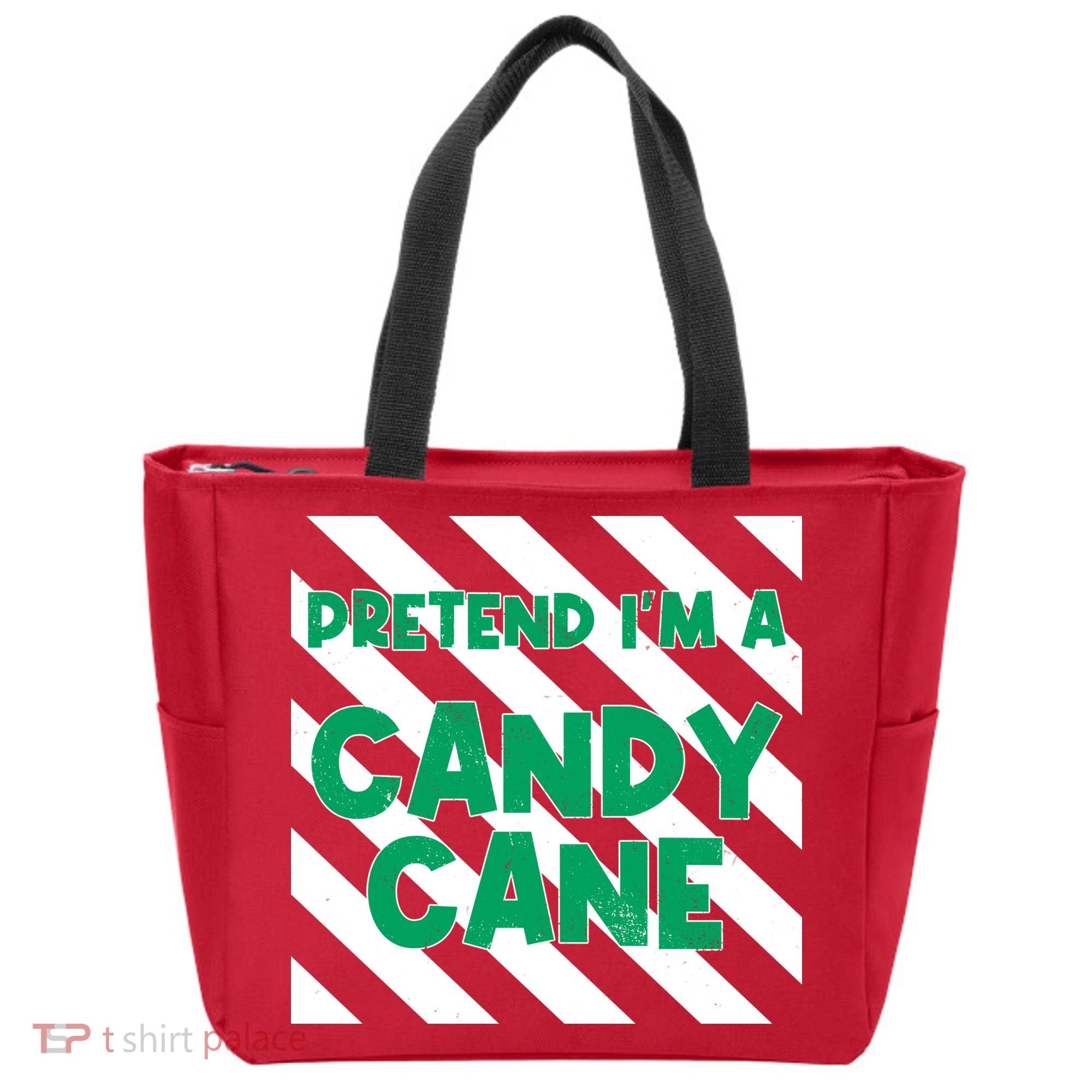 Funny Christmas Pretend Im A Candy Cane Tote Bag