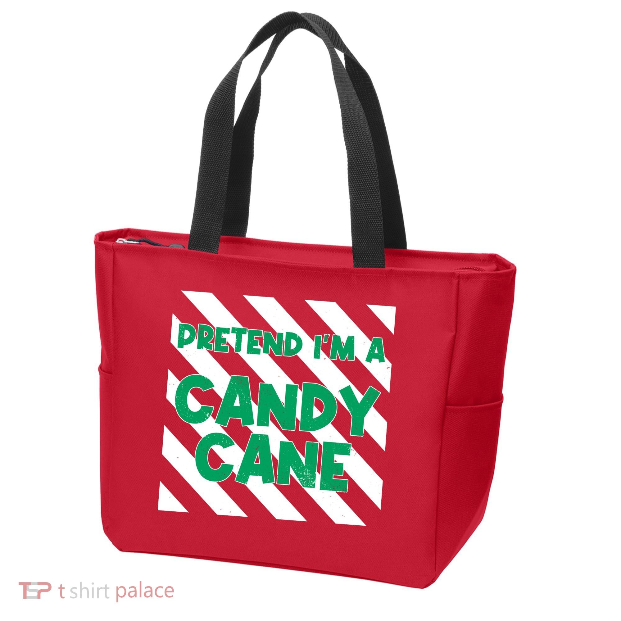 Funny Christmas Pretend Im A Candy Cane Tote Bag