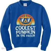 Funny Coolest Pumpkin In The Patch Halloween Kids Sweatshirt thumb 0