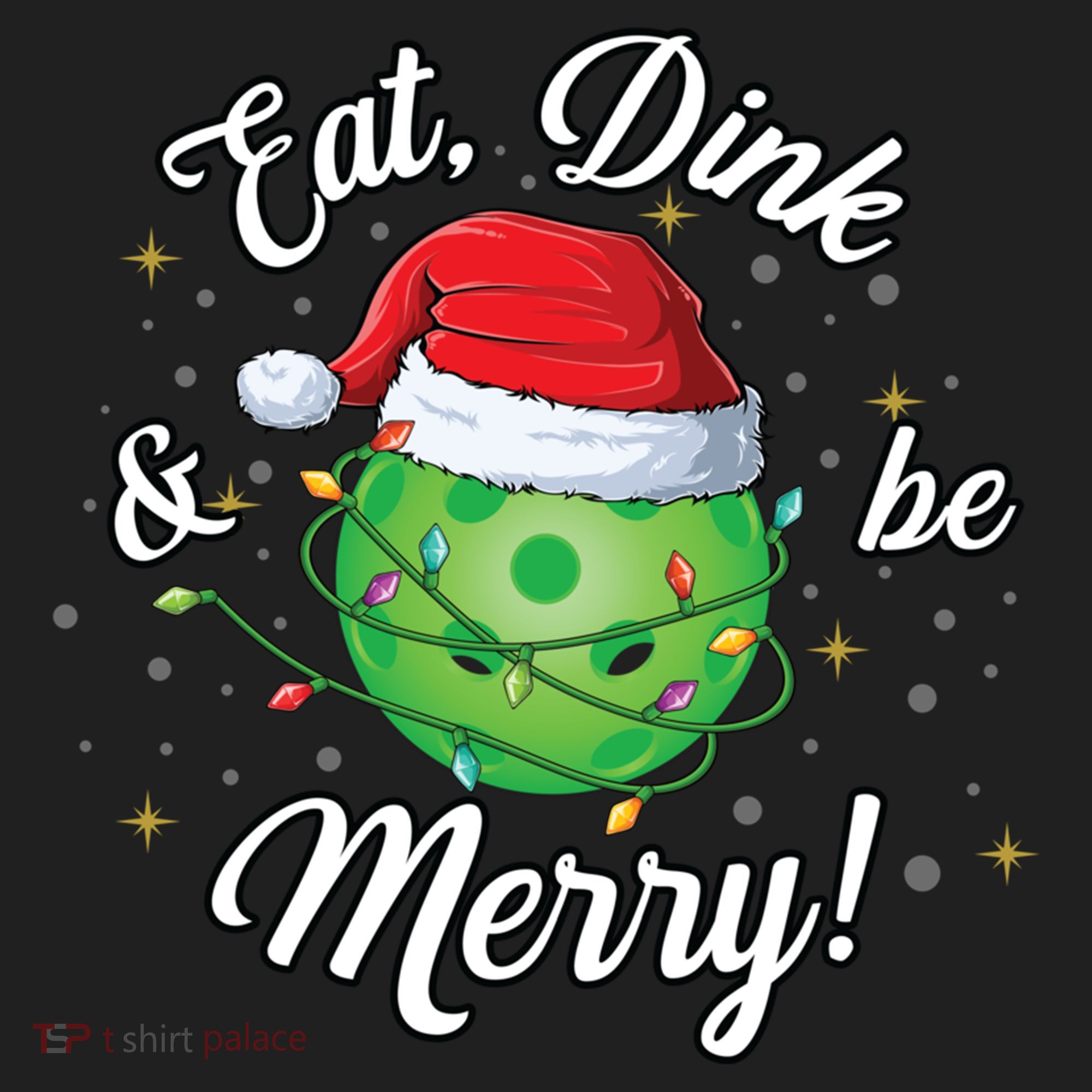 Funny Christmas Pickleball Santa Lights Eat Dink And Be Merry Gift Women's Sweatshirt