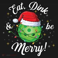 Funny Christmas Pickleball Santa Lights Eat Dink And Be Merry Gift Doggie Tank thumb 4
