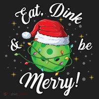 Funny Christmas Pickleball Santa Lights Eat Dink And Be Merry Gift Golf Towel thumb 3