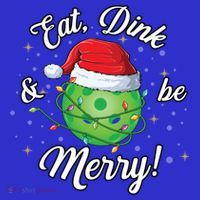 Funny Christmas Pickleball Santa Lights Eat Dink And Be Merry Gift T-Shirt thumb 7