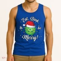 Funny Christmas Pickleball Santa Lights Eat Dink And Be Merry Gift Tank Top thumb 3