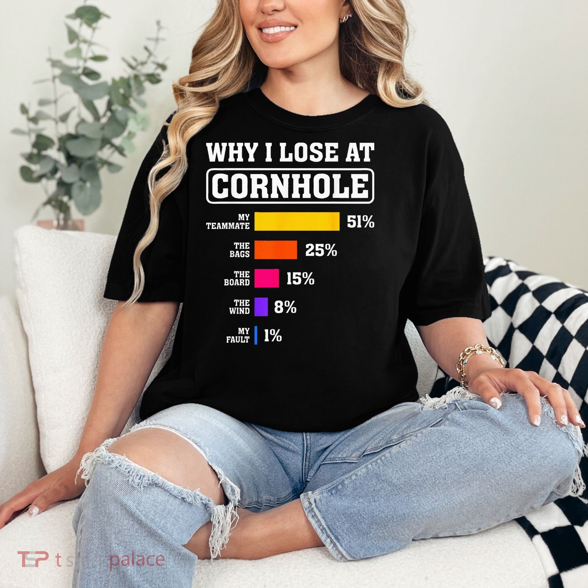 Funny Cornhole Players Why I Lose At Cornhole Comfort Colors T-Shirt