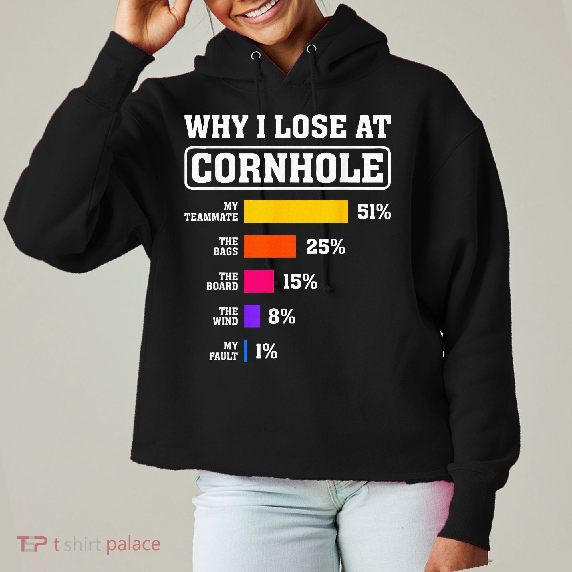 Funny Cornhole Players Why I Lose At Cornhole Ladies Heavyweight Boxy Pullover Hoodie