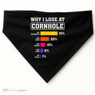 Funny Cornhole Players Why I Lose At Cornhole USA-Made Doggie Bandana