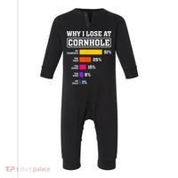 Funny Cornhole Players Why I Lose At Cornhole Infant Fleece One Piece thumb 0