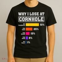Funny Cornhole Players Why I Lose At Cornhole T-Shirt thumb 3