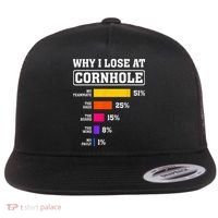 Funny Cornhole Players Why I Lose At Cornhole Flat Bill Trucker Hat thumb 0