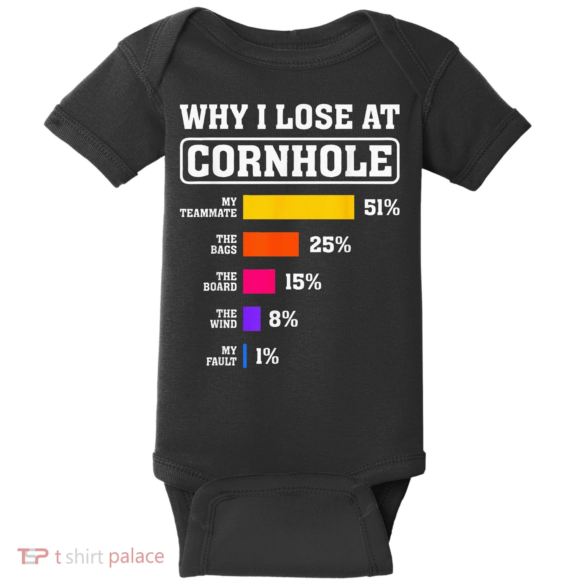 Funny Cornhole Players Why I Lose At Cornhole Baby Bodysuit