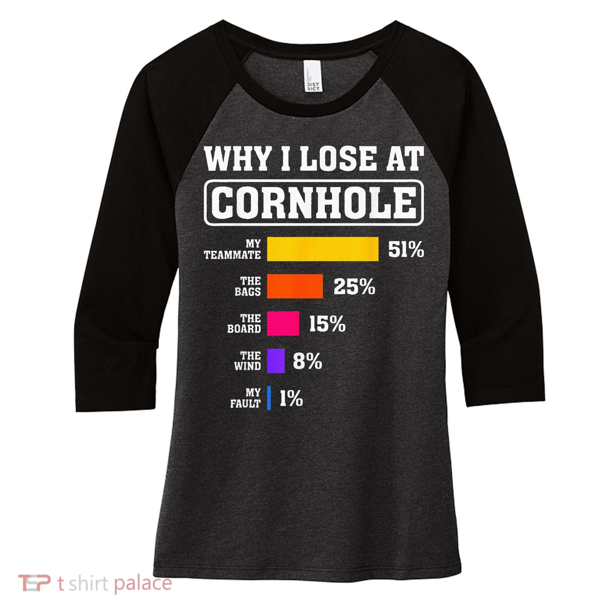 Funny Cornhole Players Why I Lose At Cornhole Women's Tri-Blend 3/4-Sleeve Raglan Shirt