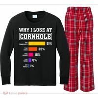 Funny Cornhole Players Why I Lose At Cornhole Kids Long Sleeve Plaid Pajama Set thumb 0