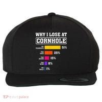 Funny Cornhole Players Why I Lose At Cornhole Wool Snapback Cap thumb 0