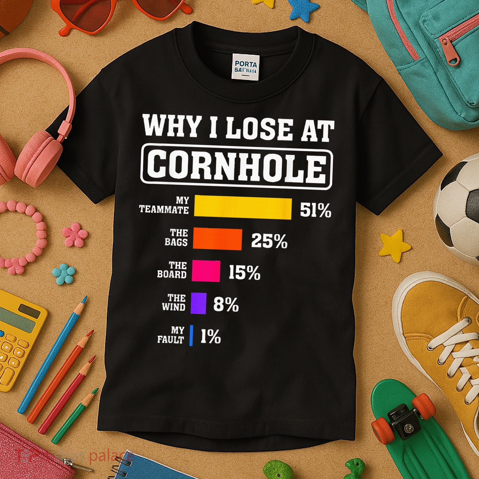 Funny Cornhole Players Why I Lose At Cornhole Kids T-Shirt