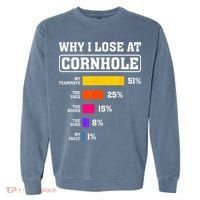 Funny Cornhole Players Why I Lose At Cornhole Garment-Dyed Sweatshirt thumb 0